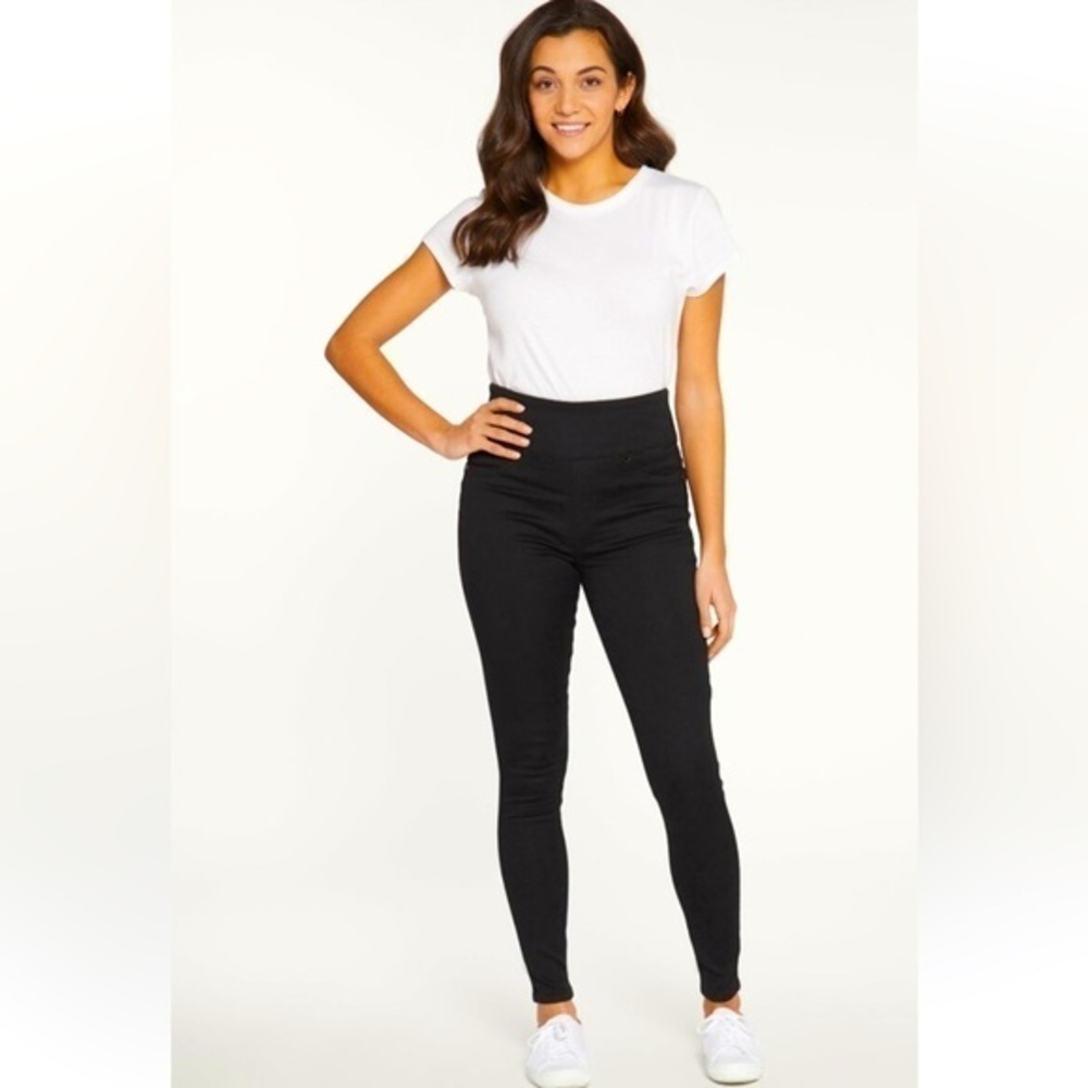 SEVEN7 High Rise TUMMY TONER SKINNY JEAN in black Size 10